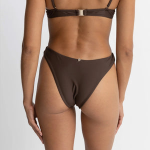 Rhythm Classic Hi Waist Women's Bikini Bottoms - Chocolate