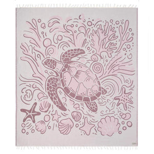 Sand Cloud XL Towel - Coral Turtle