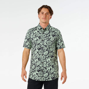 Rip Curl Sessions Aerotech Men's S/S Dress Shirt - Washed Black/Fatigue