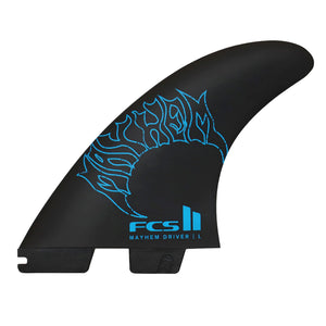 FCS II Mayhem Driver Tri Surfboard Fins - Large/Blue
