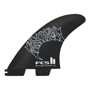 FCS II Mayhem Driver Tri Surfboard Fins - Medium/White