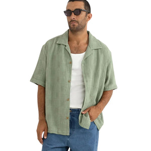 Rhythm Oasis Men's S/S Dress Shirt - Desert Grass