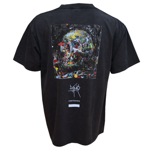 Steko Paint Skull Men's S/S T-Shirt - Faded Black