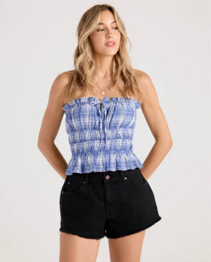 Volcom Coastal Girly Cami Women's Top - Bue Plaid