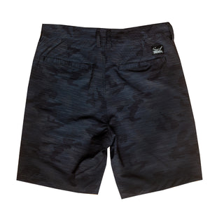 Surf Station The Standard 19" Men's Hybrid Walkshorts - Black Camo