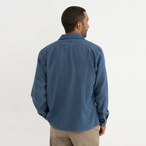 Rhythm Textured Wale Men's L/S Shirt - Washed Indigo