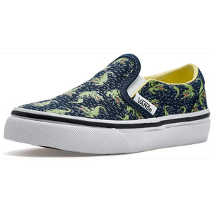 Vans Classic Slip-On Youth Kid's Shoes - Glow Croc Navy/Yellow