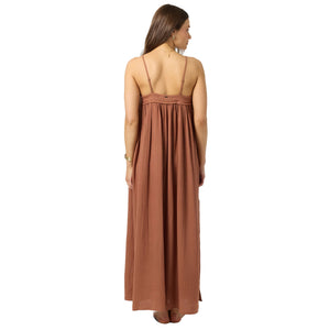 O'Neill Saltwater Solids Sai Maxi Cover-Up Women's Dress - Carob Brown