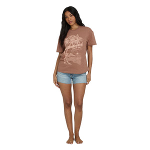 Billabong Sand To Surf Knit Graphic Women's S/S T-Shirt - Brown Stone