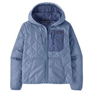 Patagonia Diamond Quilted Bomber Women's L/S Hooded Jacket - Barnacle Blue