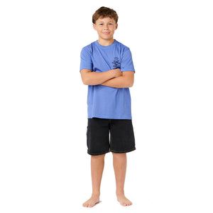 Rip Curl Search Icon Youth Boy's T-Shirt - Blue Haze