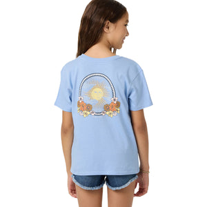 O'Neill Mystic Sun Angie Youth Girl's S/S T-Shirt - Blue Glass