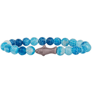 Fahlo The Voyage Shark Tracking Bracelet - Aqua Blue