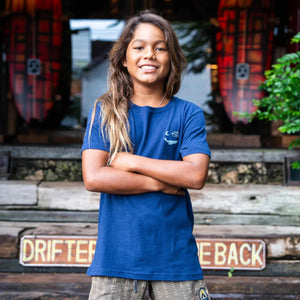 Drifter Surf Tropicool Youth Boy's S/S T-Shirt - Blue Ink