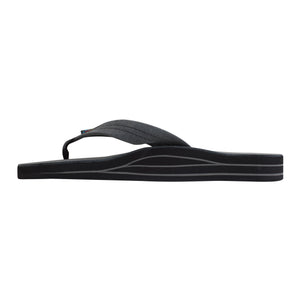 Rainbow Double Layer Premier Leather Men's Sandals - Black