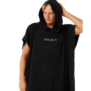 Rip Curl Brand Hooded Towel - Black/Grey