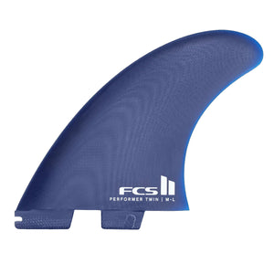 FCS II Performer Twin + 1 Performance Core Surfboard Fins - Medium-Large/Cali Blue