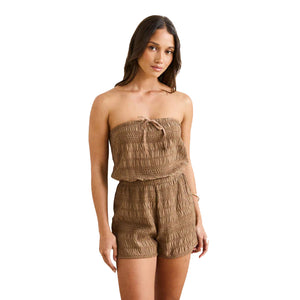 Rhythm Sand Cove Playsuit Women's Romper - Brown