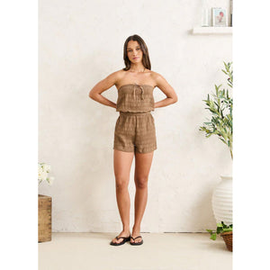 Rhythm Sand Cove Playsuit Women's Romper - Brown