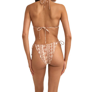 Rhythm Seafarer Tie Side Hi Cut Women's Bikini Bottoms - Brown