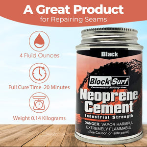 Blocksurf Neoprene 4oz Wetsuit Cement - Black