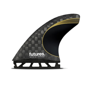 Futures Vector 3/2 Blackstix+ Tri Fin Set - Medium/Gold