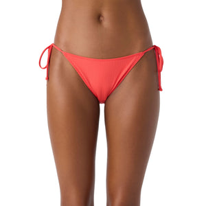 O'Neill Saltwater Solids Rib Maracas Medium Women's Bikini Bottoms - Cayenne