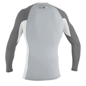 O'Neill Premium Skins Men's L/S Rashguard - Cool Grey/White/Smoke
