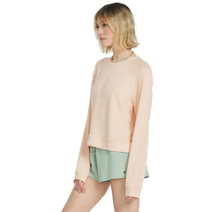 Volcom Lived In Lounge Frenchie Raglan Women's L/S Sweater - Champagne Gold