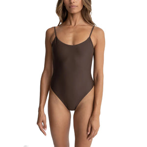 Rhythm Classic Minimal One Piece Women's Swimsuit - Chocolate