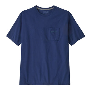 Patagonia Boardshort Logo Pocket Responsibili-Tee® Men's S/S T-Shirt - Clement Blue