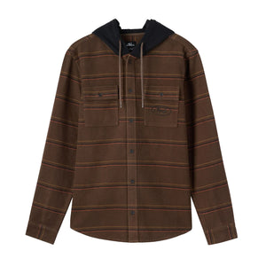 O'Neill Archer Hooded Men's L/S Flannel - Turkish Coffee