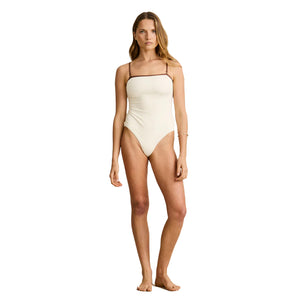 Rhythm Lily Rib Contrast Women's One-Piece Swimsuit - Cream