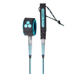Channel Islands Round Cord Comp 6' Surfboard Leash - Cyan Black