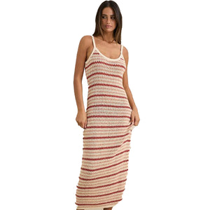 Rhythm Tami Stripe Knit Maxi Women's Dress - Watermelon