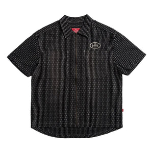 Lost Gassed Woven Men's S/S Dress Shirt - Black/Natural