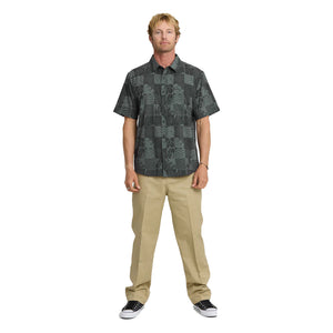 Quiksilver Earth Geo Classic Stretch Men's S/S Dress Shirt - Phantom