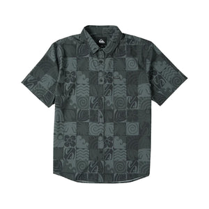 Quiksilver Earth Geo Classic Stretch Men's S/S Dress Shirt - Phantom