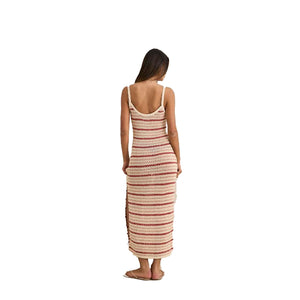 Rhythm Tami Stripe Knit Maxi Women's Dress - Watermelon