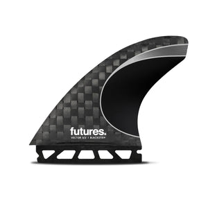 Futures Vector 3/2 Blackstix+ Tri Fin Set - Large/Silver