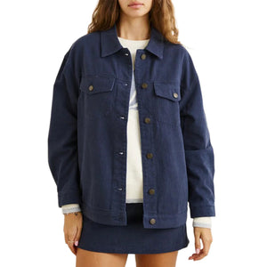 Rhythm Essential Oversized Women's L/S Jacket - Dark Blue