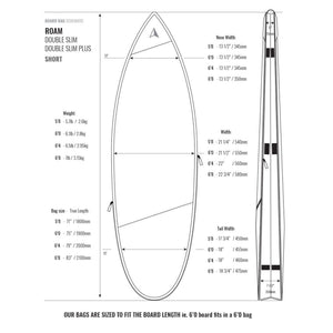 Roam Tech Double Slim Shortboard Surfboard Bag - Grey/Black