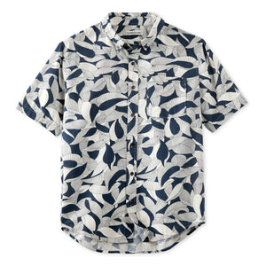 Outerknown Studio Men's S/S Dress Shirt - Indigo Floating Fauna