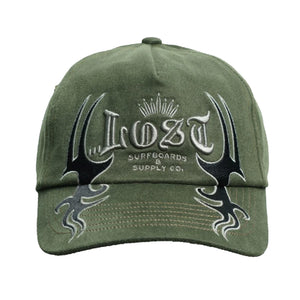 Lost Fang Snapback Men's Hat - Washed Olive
