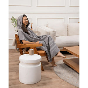 Sand Cloud Classic Stripe Hooded Poncho - Grey