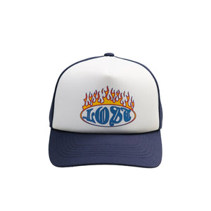 Lost Flamer Trucker Men's Hat - Navy/White