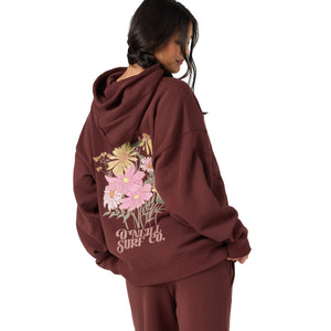O'Neill Flora Bouquet Oversized Women's L/S Hoodie - Chocolate