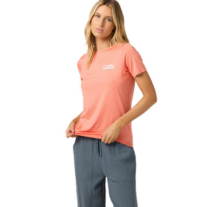 O'Neill Breezy UPF Women's S/S Shirt - Heather Peach Echo