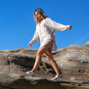 Reef Cushion Vista Women's Sandals - White/Tan