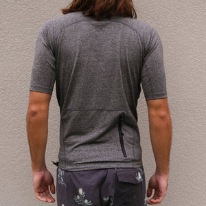 FCS Essential Men's S/S Rashguard - Heather Grey